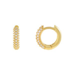 1 par lujoso estilo clásico pentagrama circulo enchapado embutido cobre circón chapado en oro de 18 quilates. aretes